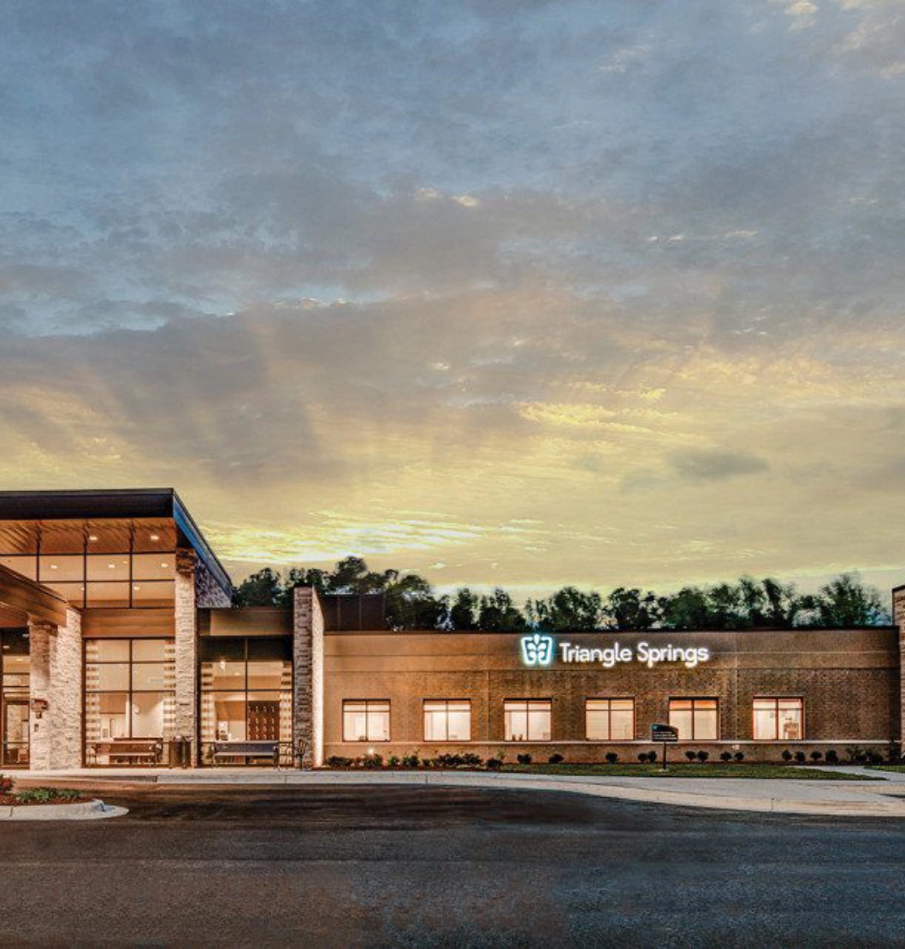 Triangle Springs medical center exterior at sunset