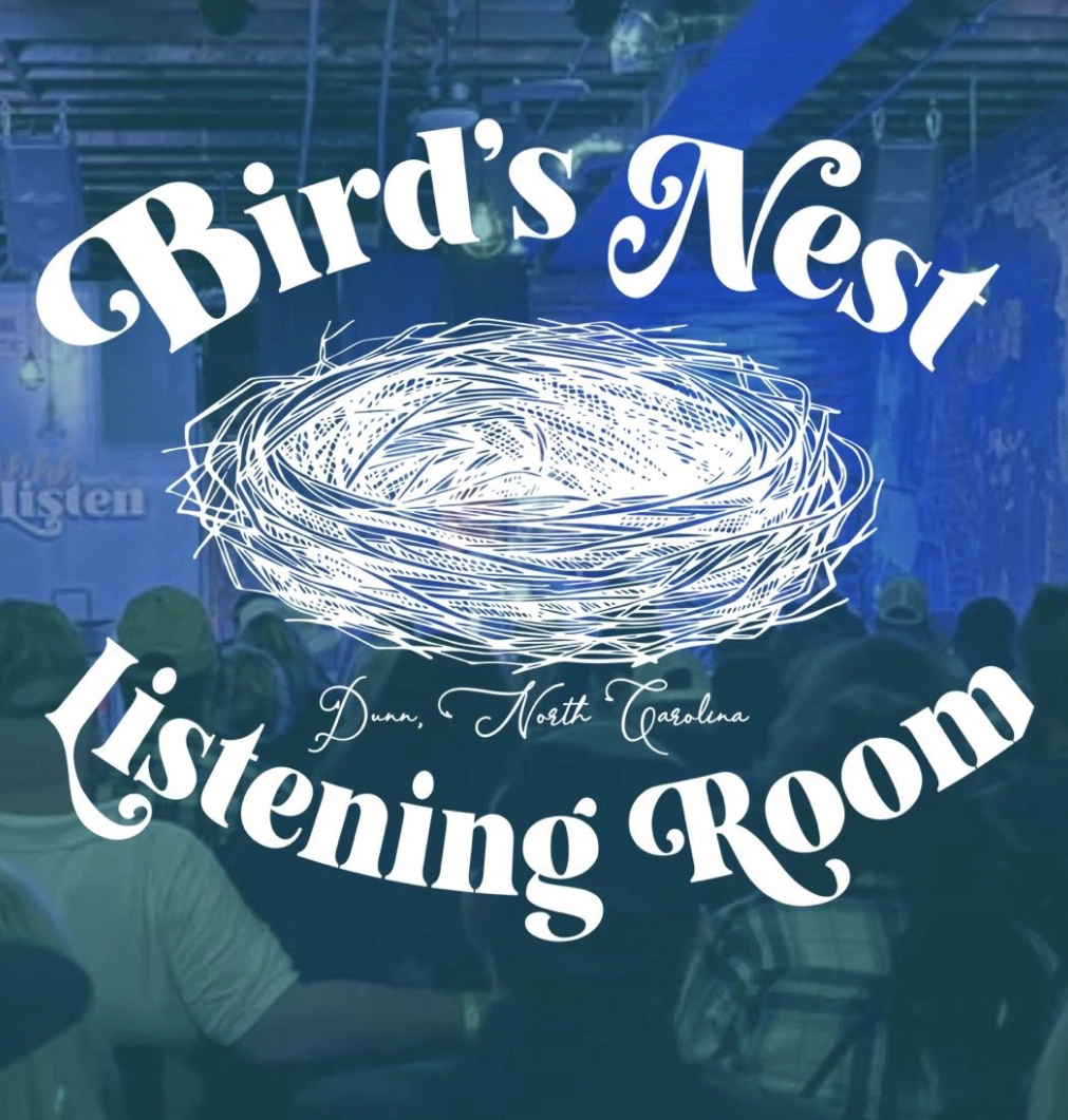 Bird's Nest Listening Room logo over audience